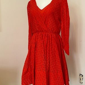 Red Patterned Maje dress